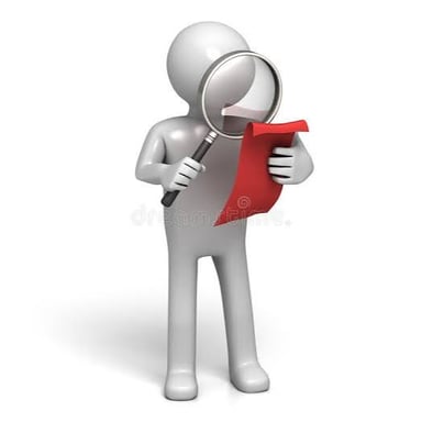 A person inspecting an object closely without using a measuring tool.