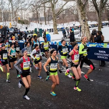Runners competing in a half marathon.