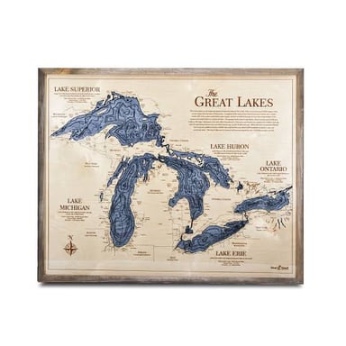 A map showing Lakes Superior, Michigan, Huron, Erie, and Ontario.