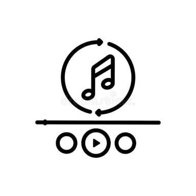 A music player showing the repeat symbol for replaying a track or playlist.