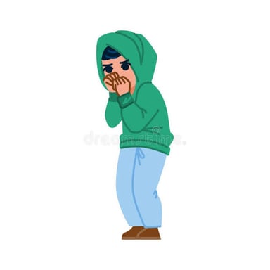 A shy person appearing hesitant during a social interaction.