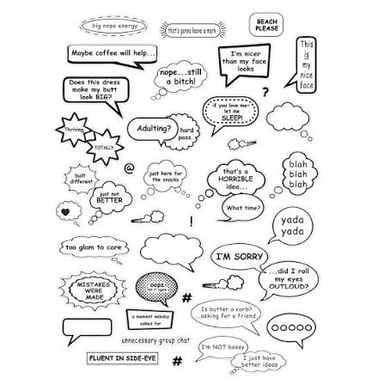 A speech bubble conveying a cheeky, smart-aleck remark.