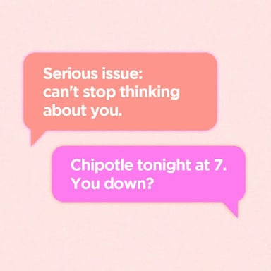 A phone displaying a generic message bubble, representing suggestive text messages.