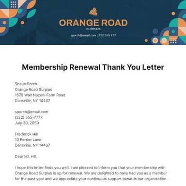 A notice inviting someone to renew a membership for another year.