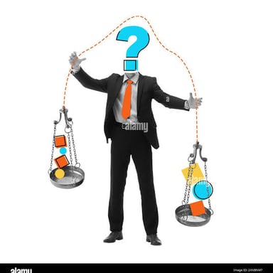 A person considering two challenging options.