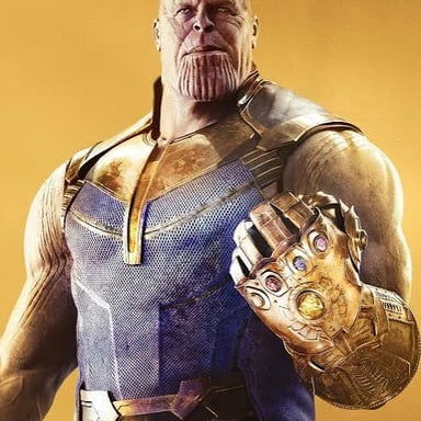 Thanos, the purple Marvel villain associated with the Infinity Stones.