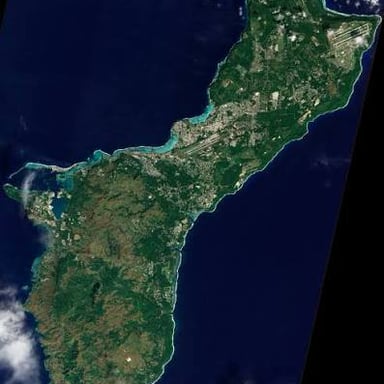 A view of Guam’s coastline, an island in the western Pacific.