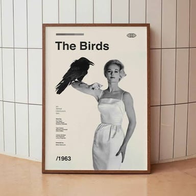 A poster for Alfred Hitchcock’s 1963 film The Birds.