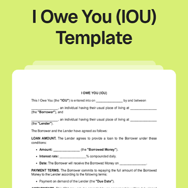 A handwritten IOU note acknowledging a debt