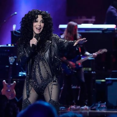 Singer Cher performing on stage.