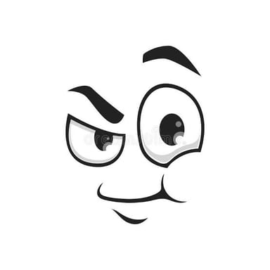 A simple visual grouping of a stone-faced expression, a wink, a smile, and a long face.