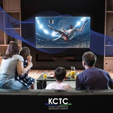 A television screen showing a program being broadcast again.