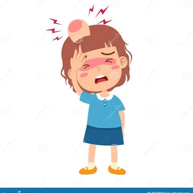 An illustrated person reacting to a painful bump