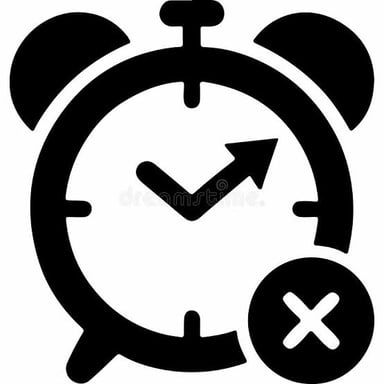 A clock beside a calendar appointment, suggesting a delay.