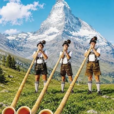 A Ricola cough-drop advertisement featuring an Alpine yodeler