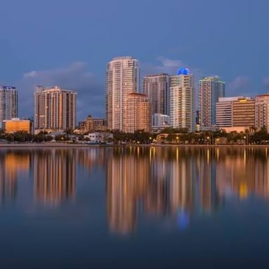 A skyline view of St. Petersburg, Florida.