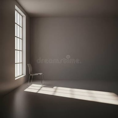 A plain, sparsely furnished room.