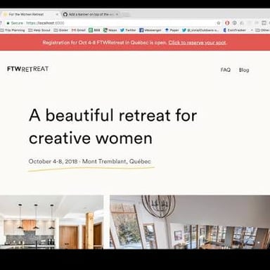The top header area of a webpage with a prominent banner.