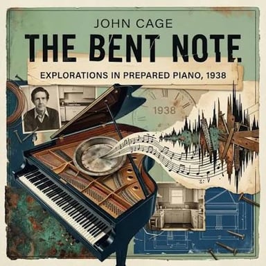 A prepared piano with small objects placed on its strings, associated with John Cage’s experimental music.