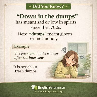 The word “down” used to describe a glum mood.
