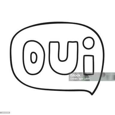 The French word “oui,” meaning “yes.”