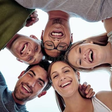 A close-knit group of friends gathered together.
