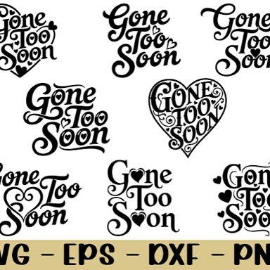 The words “all too soon” shown as a short printed phrase.