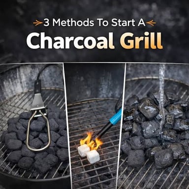 Charcoal briquettes arranged in a barbecue grill.