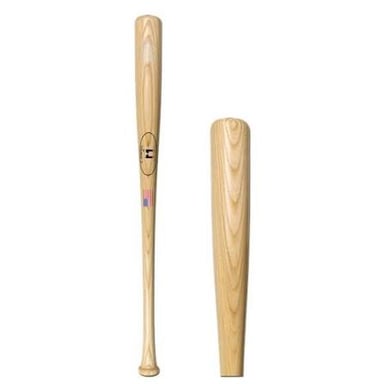 A white ash tree beside a wooden baseball bat made from ash.
