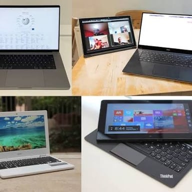A laptop computer, an example of a personal computer.