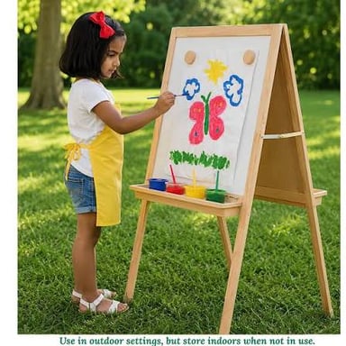 Art classroom containing students’ easels