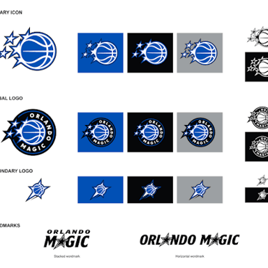 The Orlando Magic basketball team’s star-themed logo.