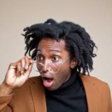 A surprised person appearing temporarily speechless