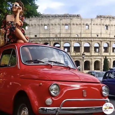 A classic small Fiat 500 car, an iconic model from the Italian automaker.