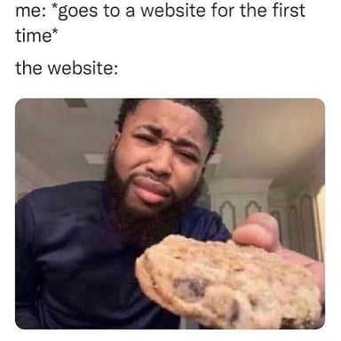 A person reacting to a relatable meme on a screen.