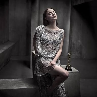 Portrait of actor Emma Stone, the two-time Academy Award winner.