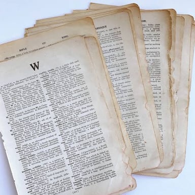 An antique dictionary page showing the word hap