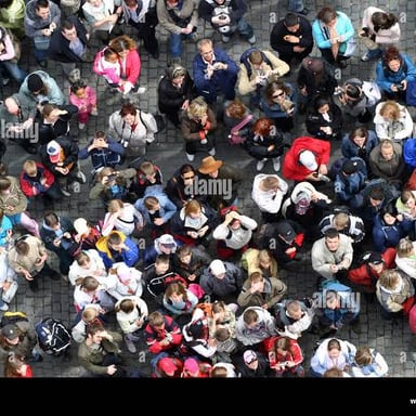 A large crowd gathered in one place.