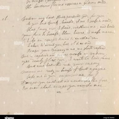 A page of handwritten verse arranged in lines.