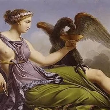 A classical-style depiction of Hera, queen of the Greek gods.