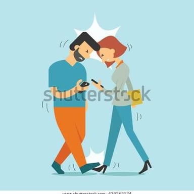 Two people touching their heads together.