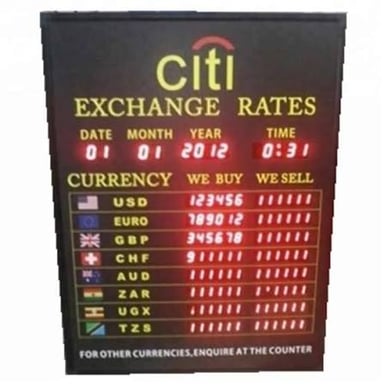 A foreign-exchange display showing USD as the code for the U.S. dollar