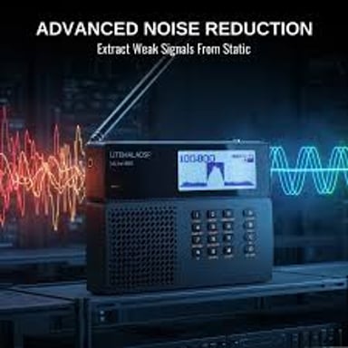 A radio tuned between stations, representing the crackle of static.