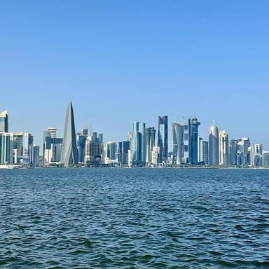 The Doha skyline in Qatar.