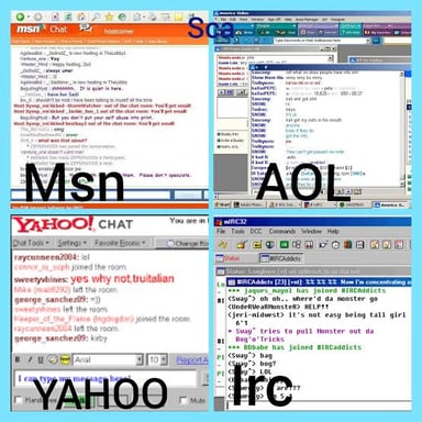 A vintage-style chat room message asking for A/S/L, meaning age, sex, and location.