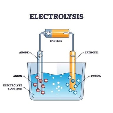 A simple battery diagram labeling the anode and cathode.