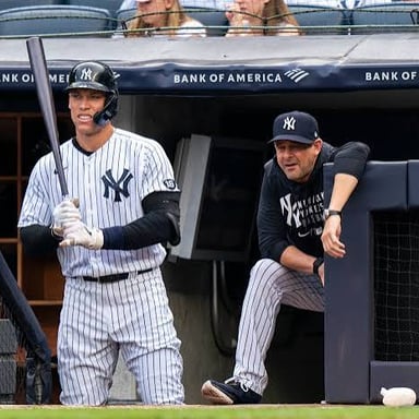 Aaron Boone, manager of the New York Yankees, in the dugout.