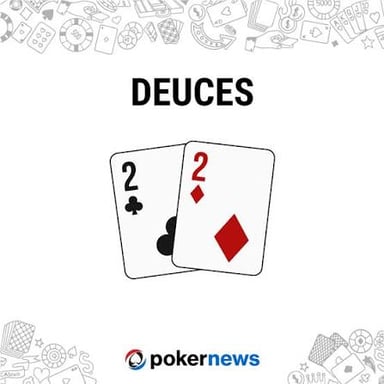 A playing card showing two suit pips.