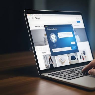 A chatbot interface representing an automated customer-service representative.