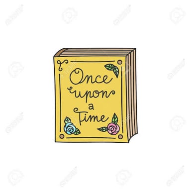 An illustrated storybook opening with a fairy-tale setting.